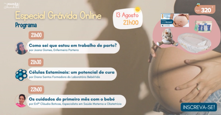 Especial Grávida Online: trabalho de parto e cuidados a ter no primeiro mês com o bebé