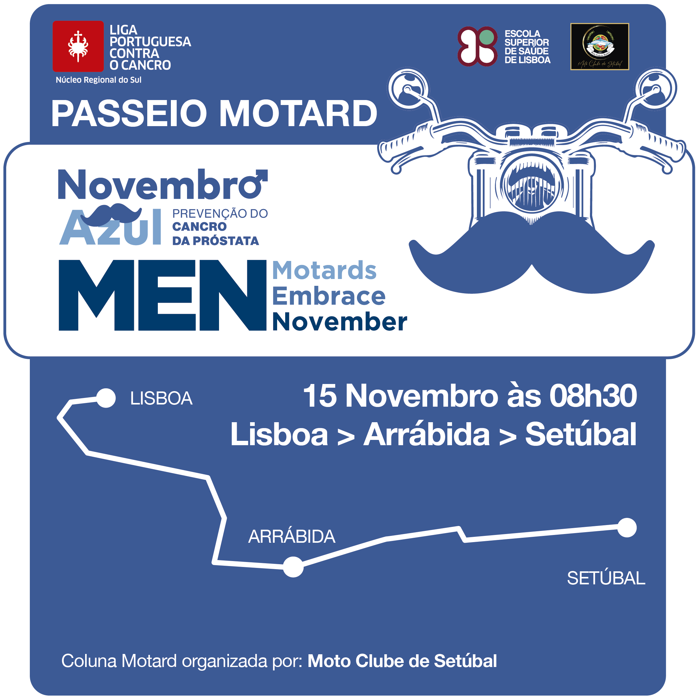 Motards juntam-se ao Núcleo Sul da LPCC na luta contra o cancro no homem