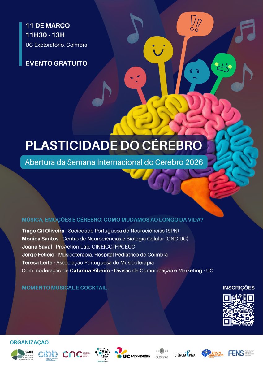 Semana Internacional do Cérebro em Coimbra com encontros intimistas com cientistas e conversa sobre música e emoções