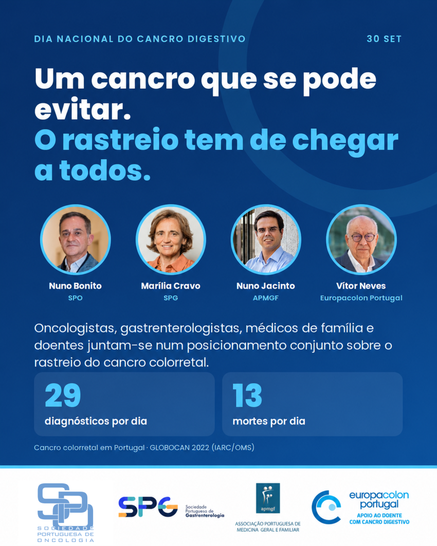 Cancro colorretal: o sucesso do rastreio mede-se em cancros evitados e vidas salvas