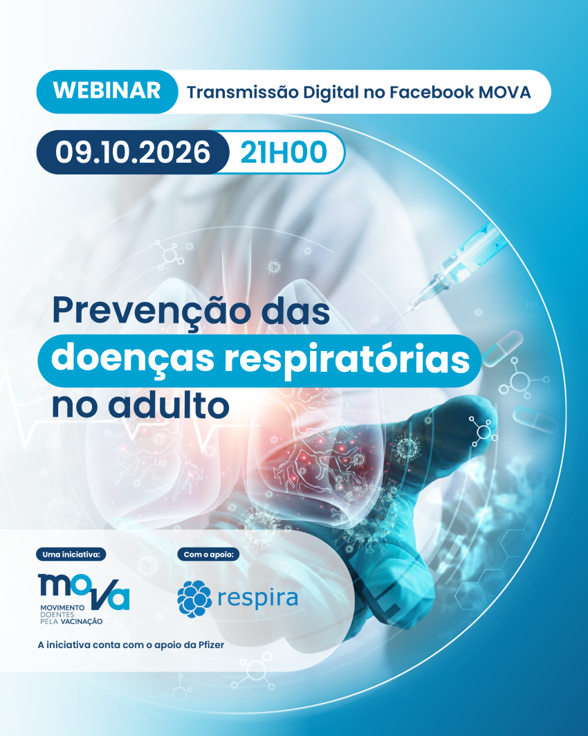 Movimento Doentes pela Vacinação promove webinar sobre prevenção das doenças respiratórias no adulto 