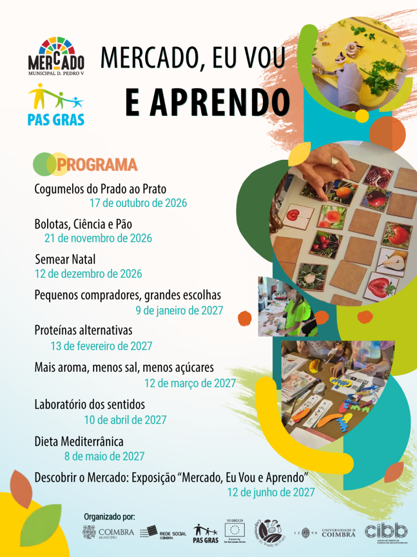 Universidade de Coimbra e Câmara Municipal promovem ateliês para crianças sobre escolhas alimentares no Mercado Municipal